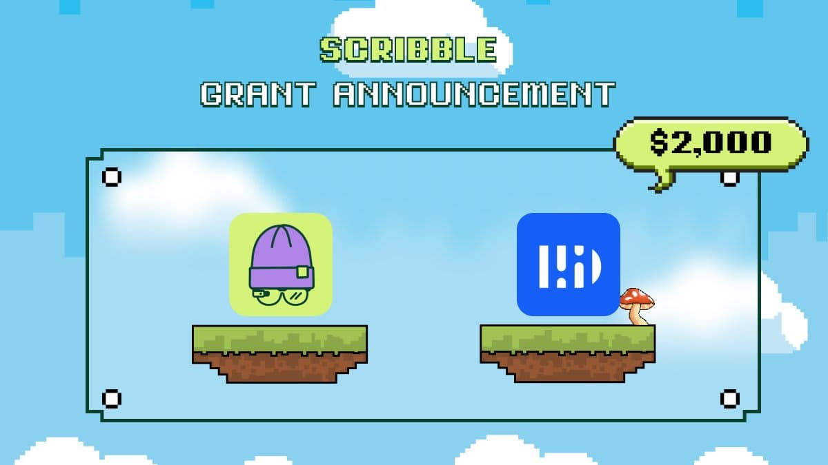 Scribble bounty announcement graphic featuring ScribbleDAO and BitDelta partnership with a $2,000 reward in pixel art style