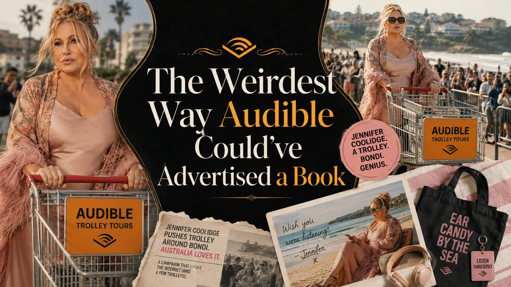 How Audible Turned Jennifer Coolidge Pushing a Trolley Around Bondi Into a National Campaign