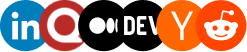 LinkedIn, Quora, dev.to, Hacker News, and Medium icons with a magnifying glass over Reddit